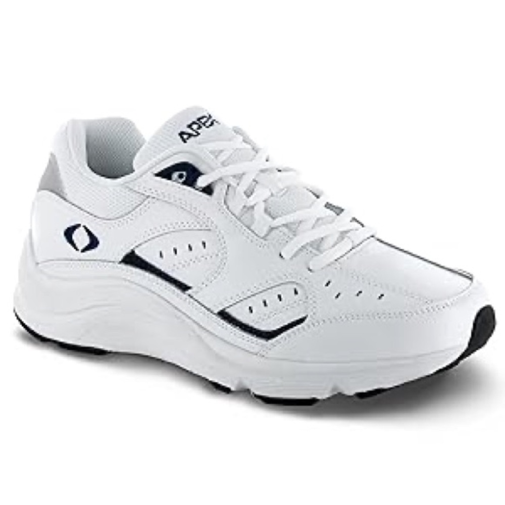 New Apex Men’s Orthopedic White and Black Athletic Shoes